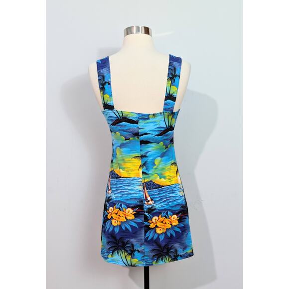 Blue Hawaiian Sunset & Boats Tank Dress - Picture 4 of 6
